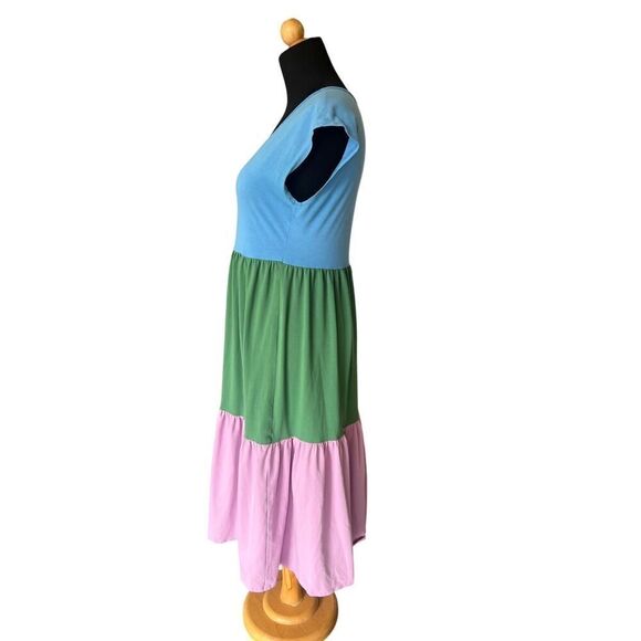 VILAGALLO TIERED RAINBOW DRESS SIZE 36 EU, 6 USA - Picture 3 of 5